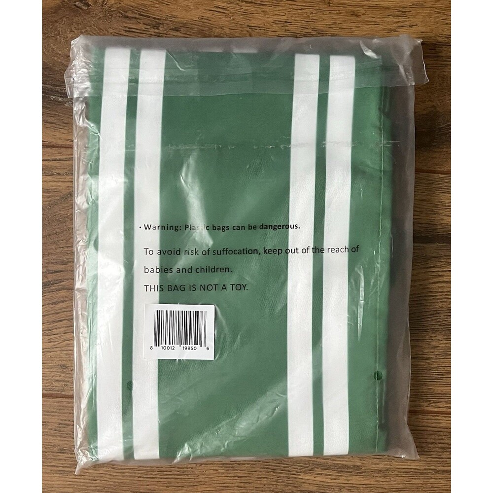 New Kate Spade Green Tote with White Stripe 25" x 15" XLarge Shopping Tote - Picture 4 of 4
